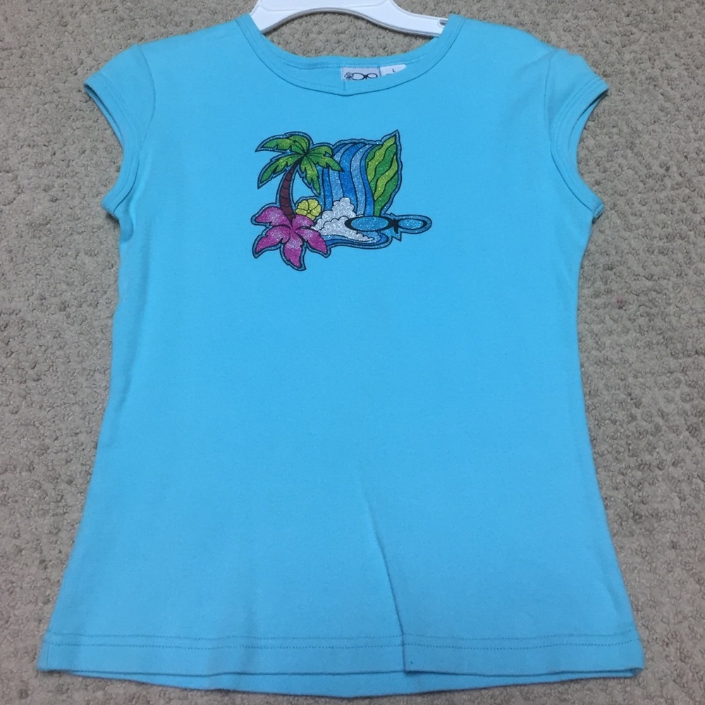 Girls Op Blue screen print muscle tank